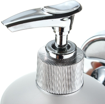 Picture of ATC Sanitaryware- Stainless Steel Wall Mounted Soap Dispenser Holder Shampoo Bottle Frosted Glass