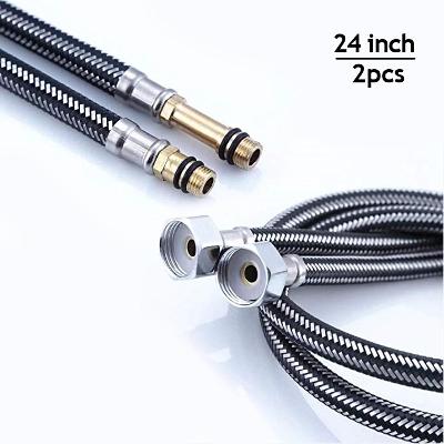 Picture of ATC Sanitaryware- 24" Stainless Steel 1/2" Basin Hot & Cold Mixer Connection Pipe - 2pcs