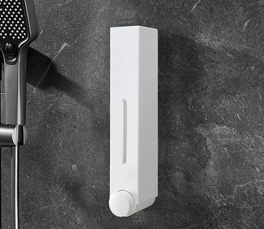 Picture of Wall Mounted Manual Push-Button Soap Dispenser | Shower | Lotion | Shampoo | with Gel Bottle [White; 420ml]