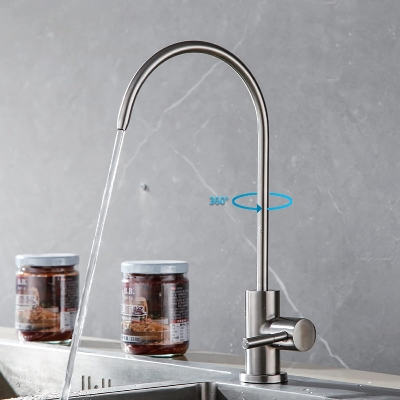 Picture of 1/4 Inch Stainless Steel Faucet Water Filter Tap for Kitchen Sink Rotation Faucet Fast Connection Drinking Water