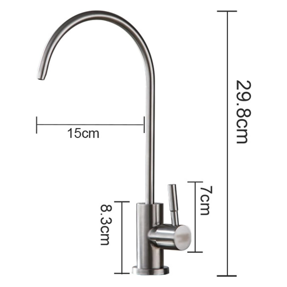Picture of 1/4 Inch Stainless Steel Faucet Water Filter Tap for Kitchen Sink Rotation Faucet Fast Connection Drinking Water