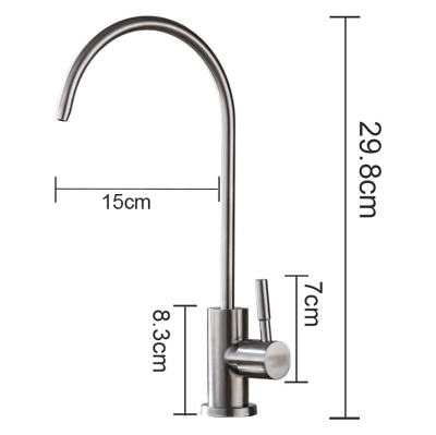 Picture of 1/4 Inch Stainless Steel Faucet Water Filter Tap for Kitchen Sink Rotation Faucet Fast Connection Drinking Water