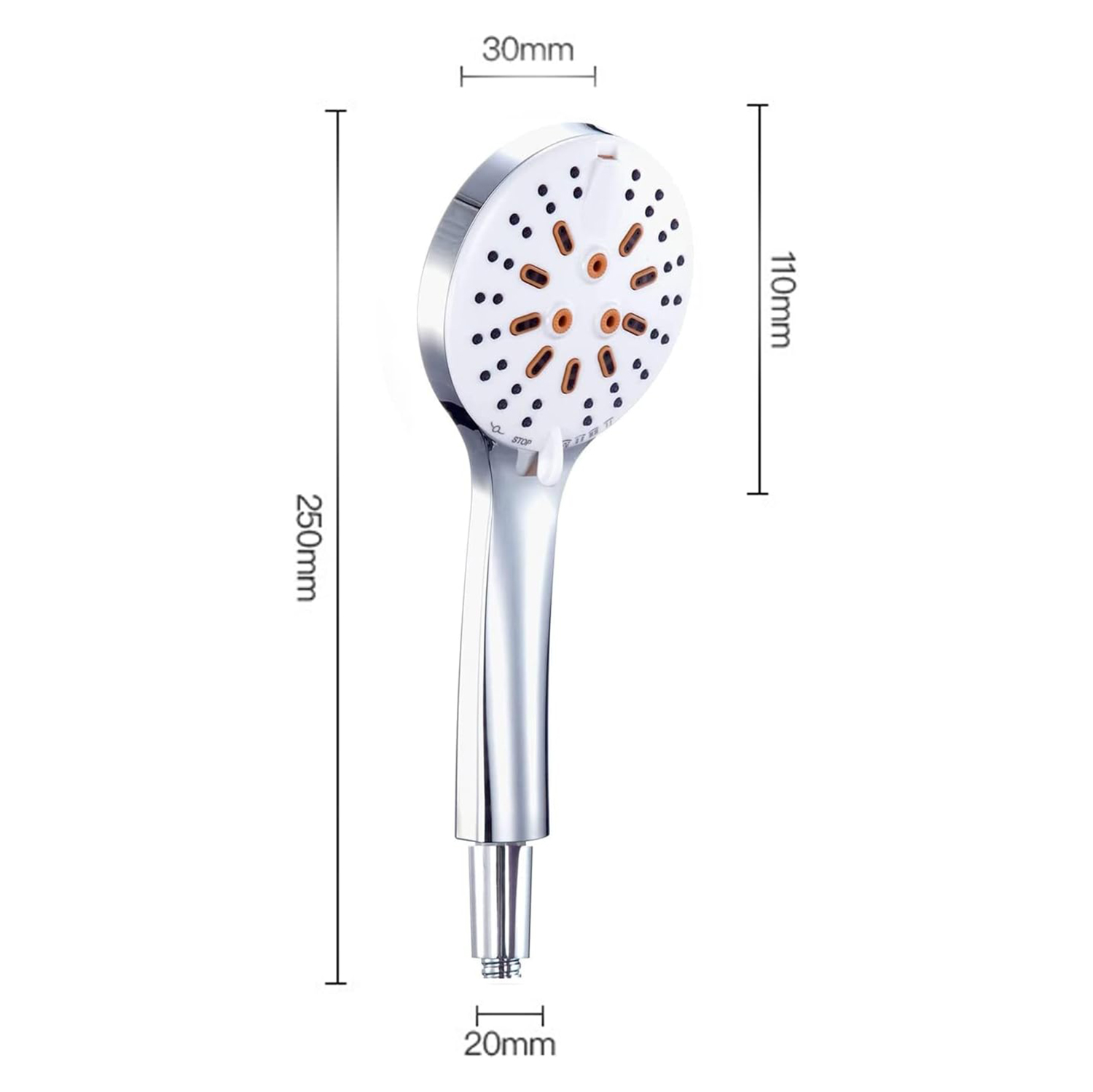 Picture of High Pressure Handheld Shower Head -setting，Hand Held Showerhead Set with 48 inch Stainless Steel Hose