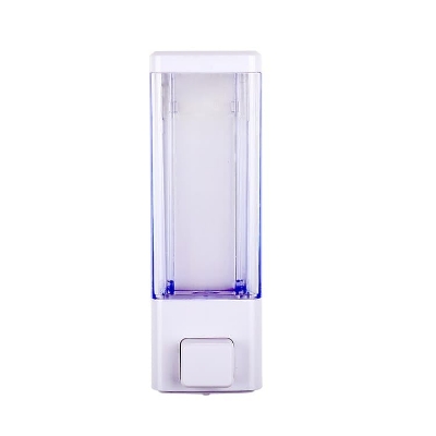 Picture of ABS Plastic Soap Shampoo Sanitizer Lotion Gel Dispenser Liquid Handwash Soap Dispenser for Bathroom Kitchen 350 Ml Clear (White)