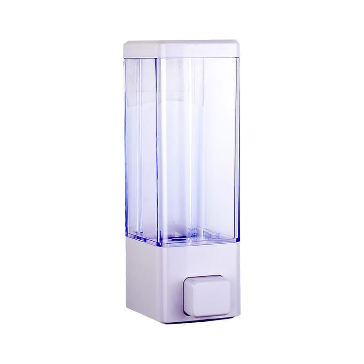 Picture of ABS Plastic Soap Shampoo Sanitizer Lotion Gel Dispenser Liquid Handwash Soap Dispenser for Bathroom Kitchen 350 Ml Clear (White)