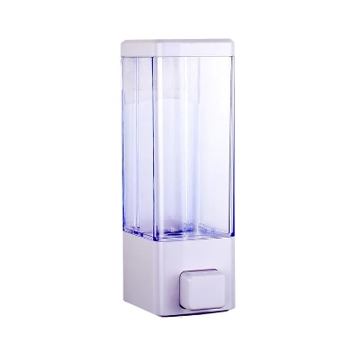 Picture of ABS Plastic Soap Shampoo Sanitizer Lotion Gel Dispenser Liquid Handwash Soap Dispenser for Bathroom Kitchen 350 Ml Clear (White)