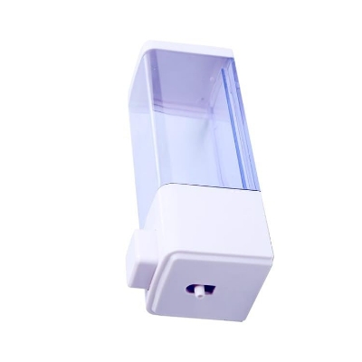 Picture of ABS Plastic Soap Shampoo Sanitizer Lotion Gel Dispenser Liquid Handwash Soap Dispenser for Bathroom Kitchen 350 Ml Clear (White)