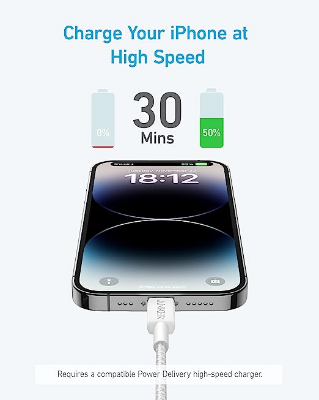 Picture of Anker 322 USB-C to Lightning Cable (3ft)