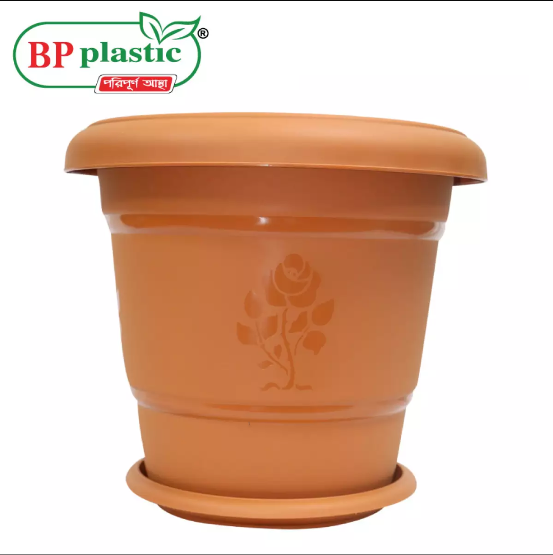 Picture of 10 inch  round  planter tub flower  with tray ( 5 pcs  )