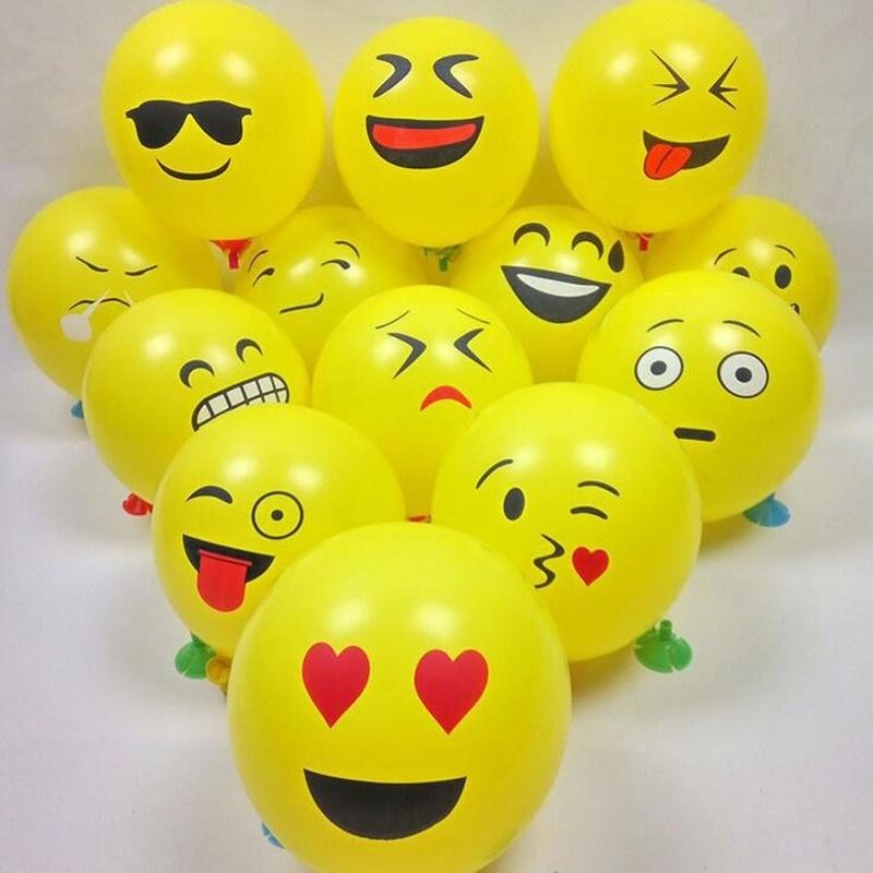 Picture of Emoji Smiley Face Air Balloons - 100 pcs