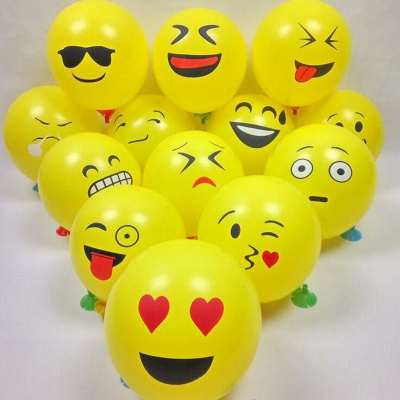 Picture of Emoji Smiley Face Air Balloons - 100 pcs