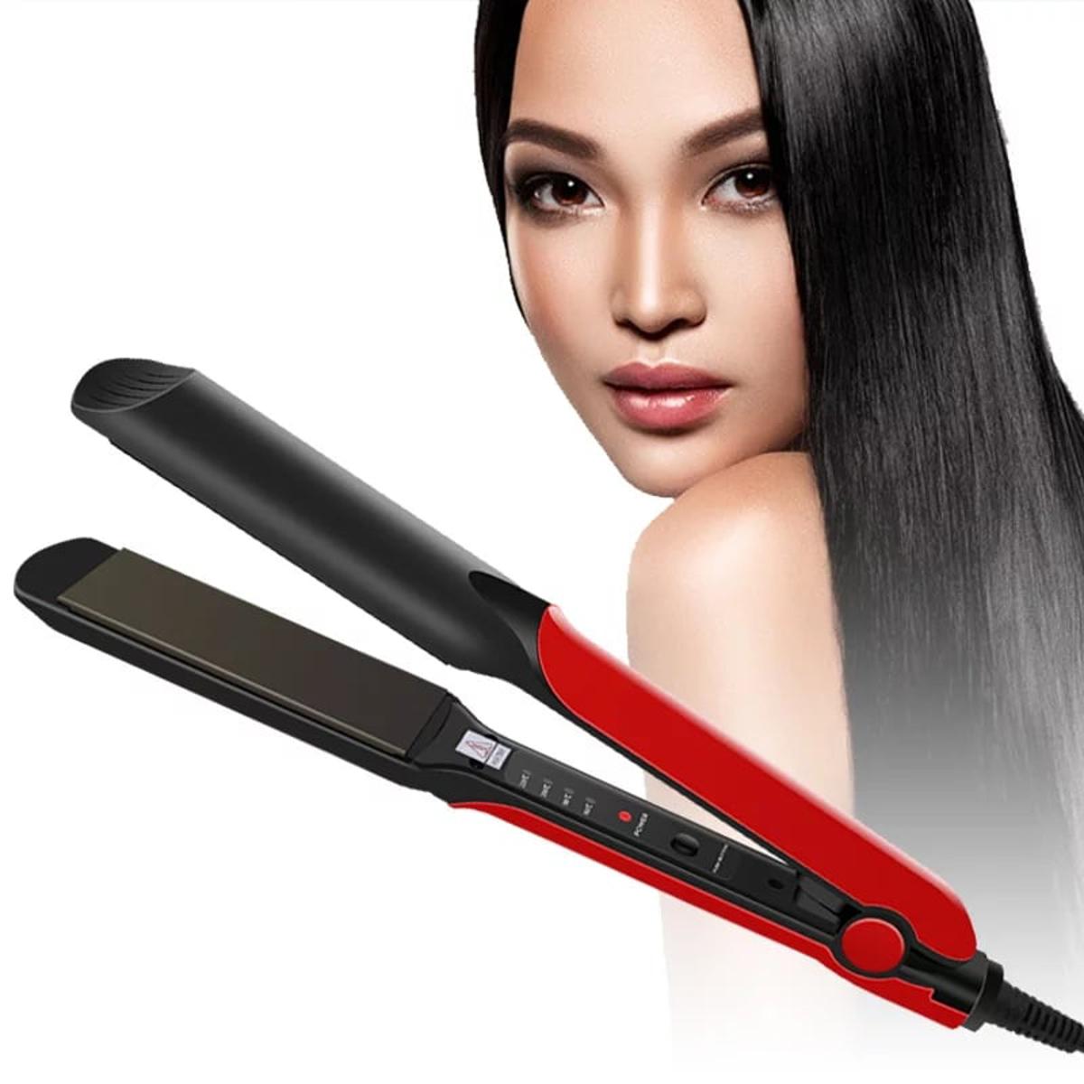 Picture of Kemei KM-531 Professional Hair Straightener - Black and Red