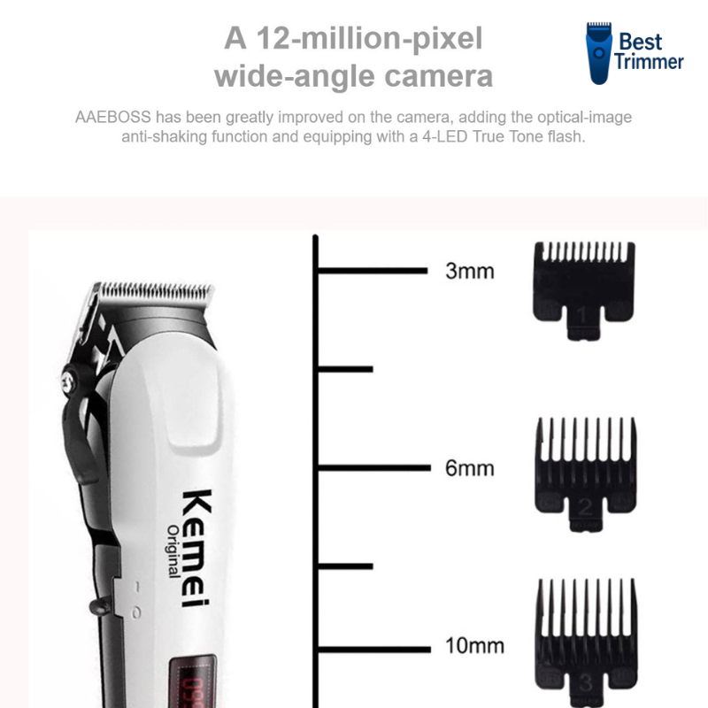 Picture of Kemei KM-809A Digital AC/DC Electric Rechargeable Professional Hair Clipper Trimmer