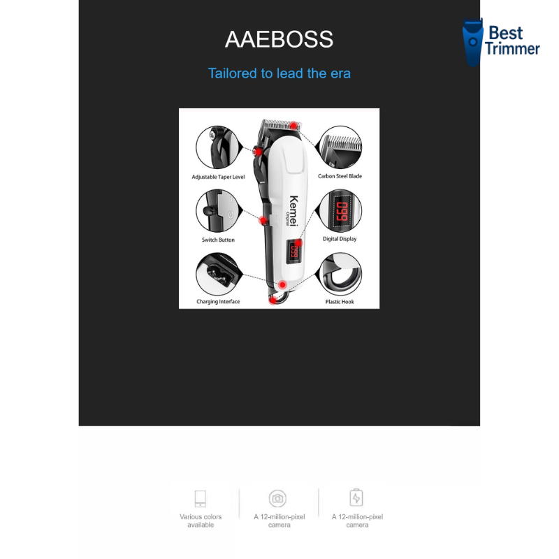 Picture of Kemei KM-809A Digital AC/DC Electric Rechargeable Professional Hair Clipper Trimmer