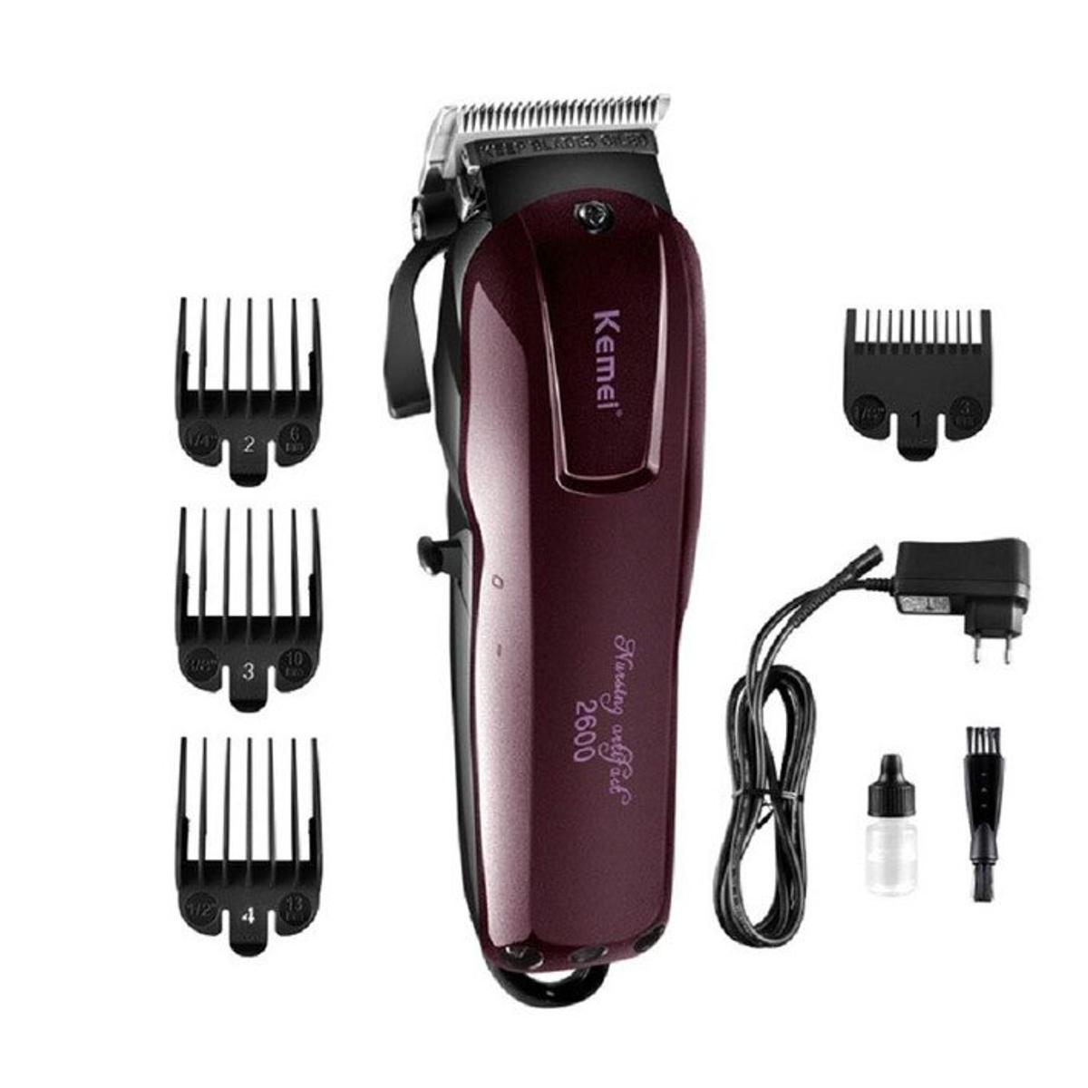 Picture of Kemei KM-2600 Professional AC/DC Cordless Electric Hair Clipper,used with cord or without cord.