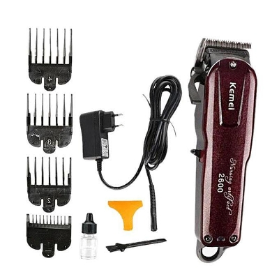 Picture of Kemei KM-2600 Professional AC/DC Cordless Electric Hair Clipper,used with cord or without cord.