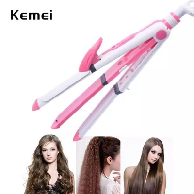 Picture of Kemei Km-1213 Professional Multifiers 3 In 1 Electric Ceramic Iron Wave Hair Carler Straight