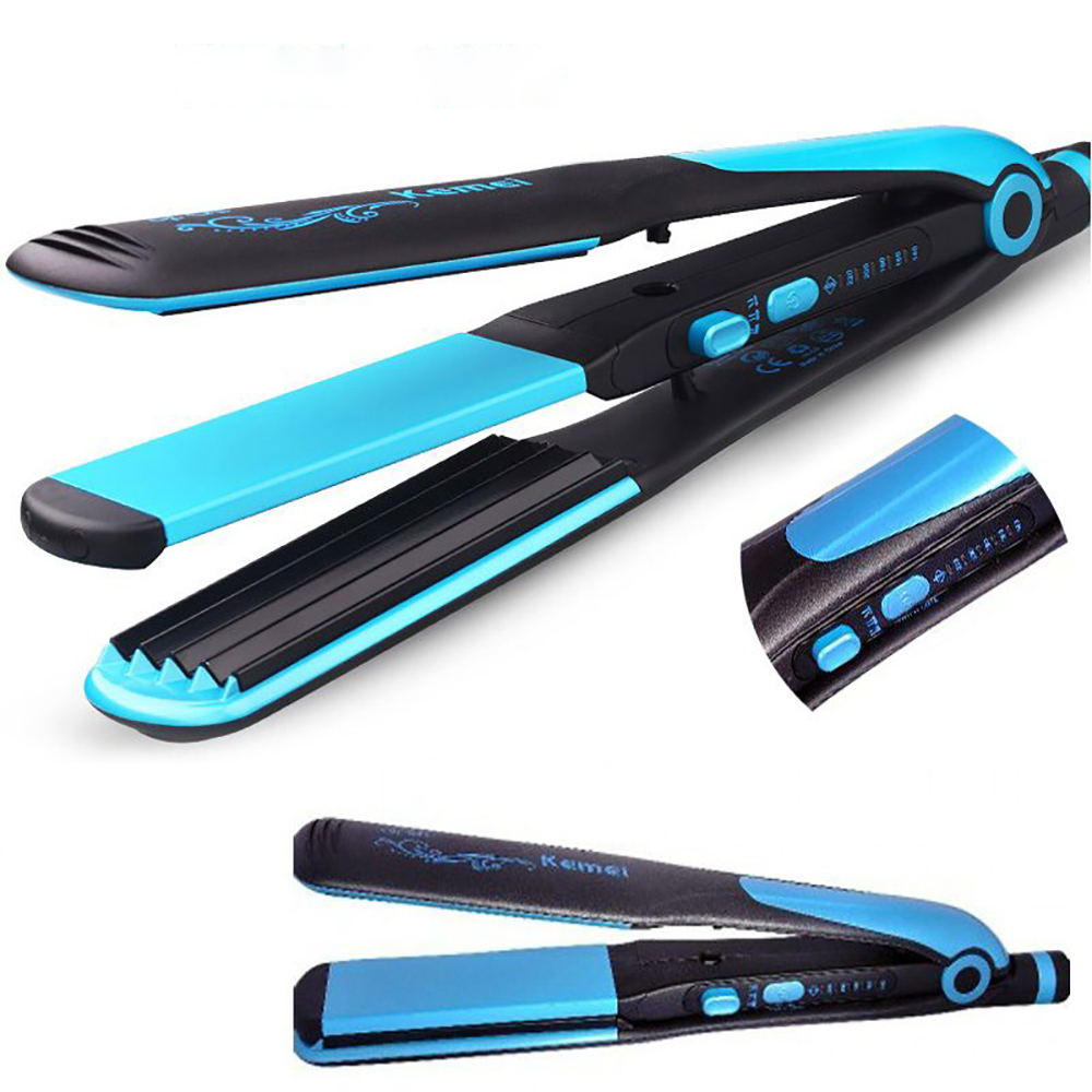 Picture of Kemei KM 2209 Hair Straightener Professional 2 in 1 Ionic Straightening Iron & Curler Styling Tool Curling Irons Hair