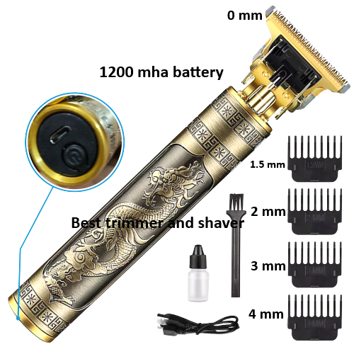 Picture of Vintage T9 Recharge Professional Hair Trimmer metal body with type C fast charging port