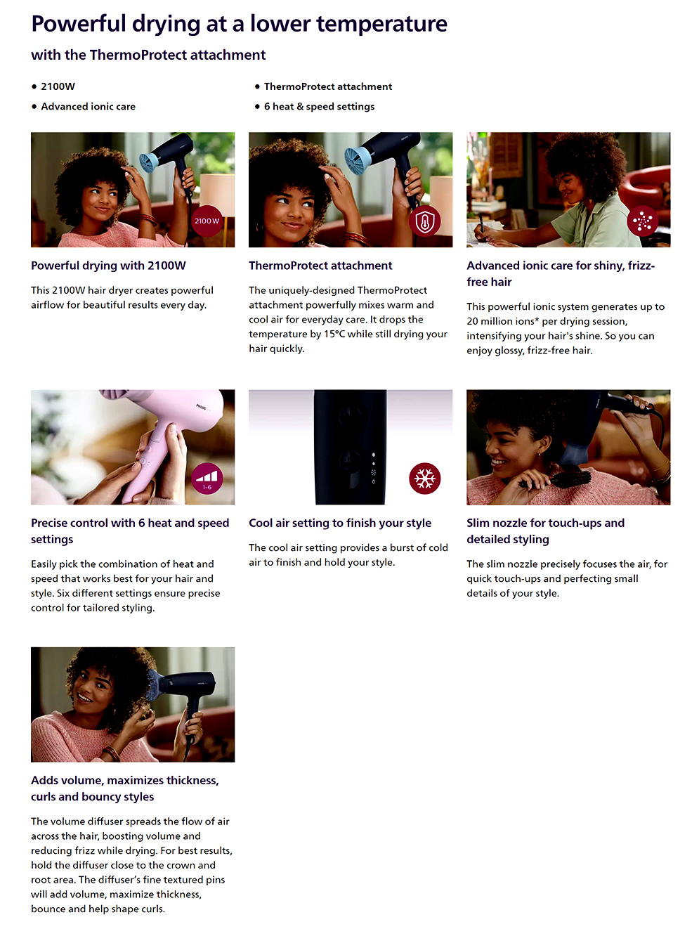 Picture of Philips BHD360/23 DryCare Essential ThermoProtect Hair Dryer 3000 Series for Women