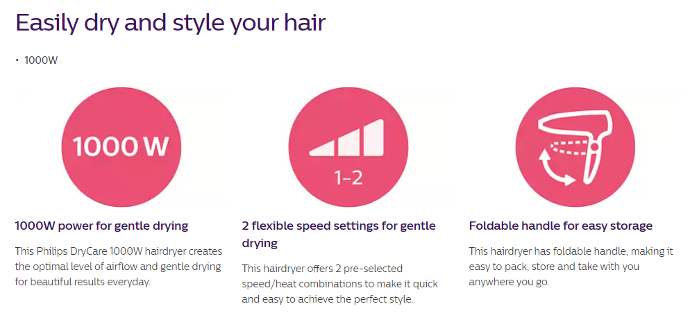 Picture of Philips HP8108/00 DryCare Hair Dryer for Women