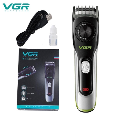 Picture of VGR V-028 Electric Hair Clipper Hair Shaver USB Rechargeable Waterproof Beard Trimmer Shaver - Black