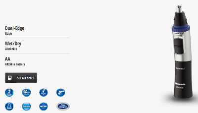 Picture of Panasonic ER-GN30-K Nose &Ear Hair Trimmer