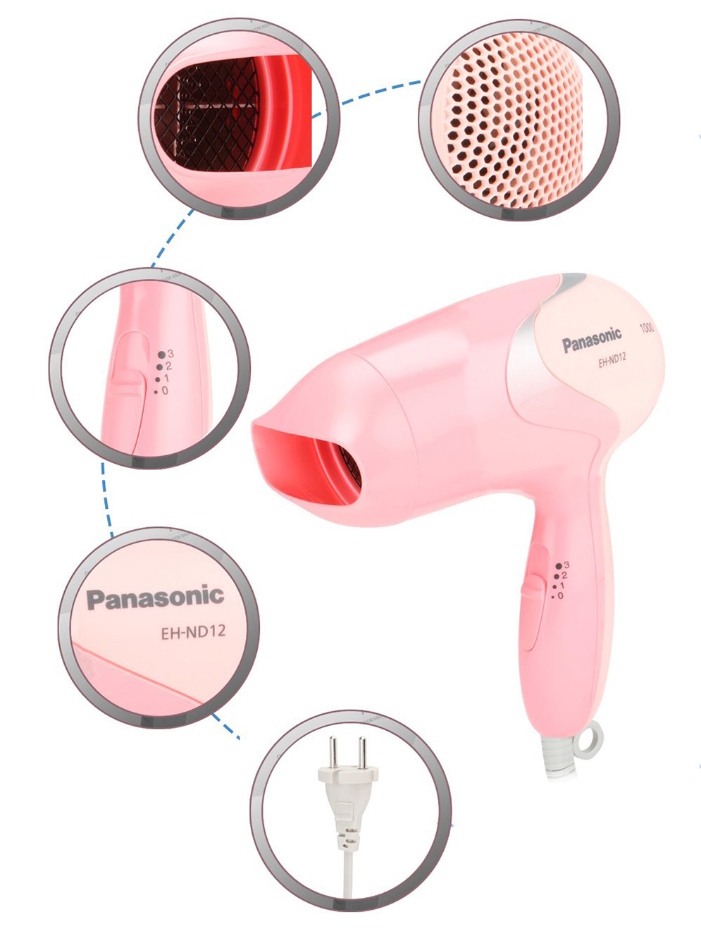 Picture of Panasonic EH-ND12 Compact DryCare Hair Dryer for Women