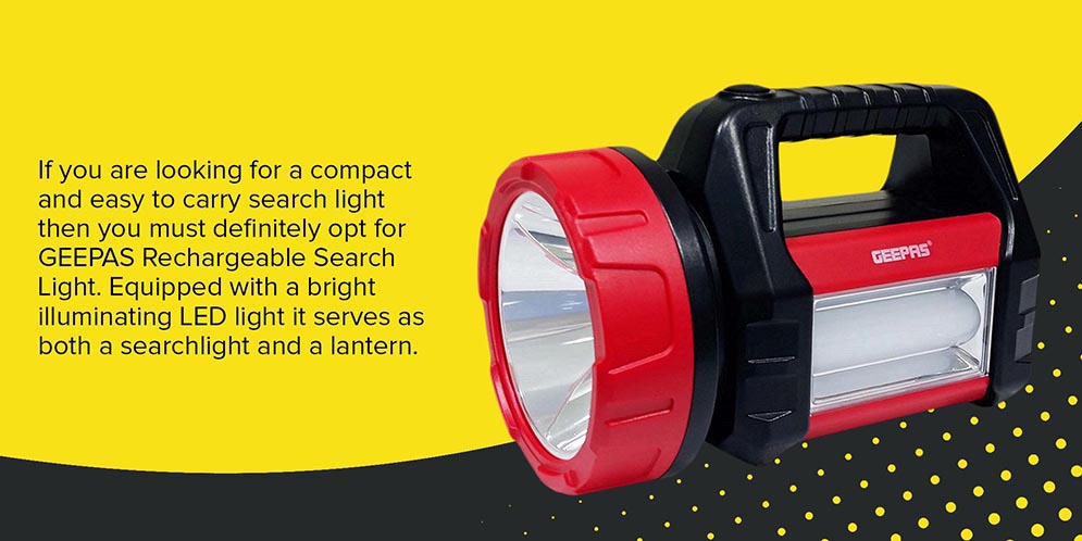 Picture of Geepas GSL7822 Rechargeable LED Search Light With Lantern