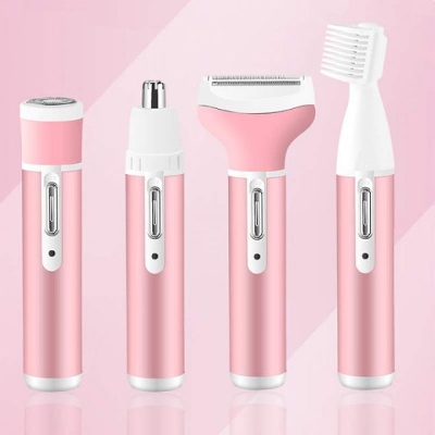 Picture of Kemei KM-6637 Multifunctional 4 in 1 Rechargeable woman body shaver Beard Eyebrow, Nose Trimmer set Female Electric shaver