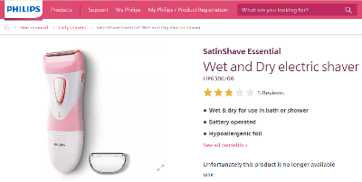 Picture of Kemei - Philips SatinShave Essential Wet and Dry Electric Shaver for Women