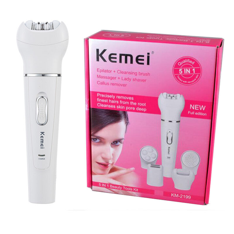 Picture of Kemei KM-2199 5 in 1 Lady Shaver Epilator Beauty Grooming Kit for Women