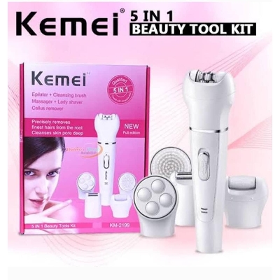 Picture of Kemei KM-2199 5 in 1 Lady Shaver Epilator Beauty Grooming Kit for Women