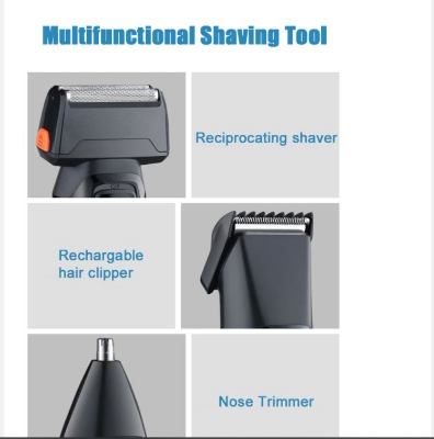 Picture of HTC AT-1088 Milti-functional rechargeable hair grooming kit hair clipper shaver nose 3 in 1 hair trimmer