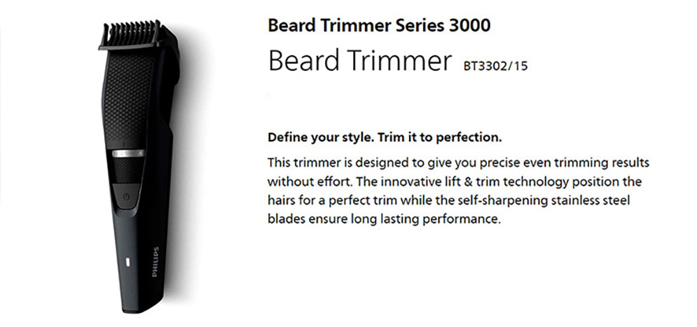 Picture of Philips BT3302/15 Beard Trimmer Series 3000 for Men