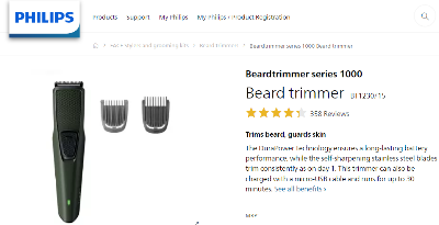 Picture of Philips BT1230/15 Beard Trimmer Series 1000 for Men
