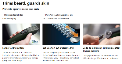 Picture of Philips BT1230/15 Beard Trimmer Series 1000 for Men