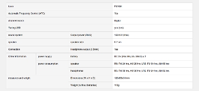 Picture of Panasonic RF-P150D Pocket FM/AM 2-Band Radio and Receiver