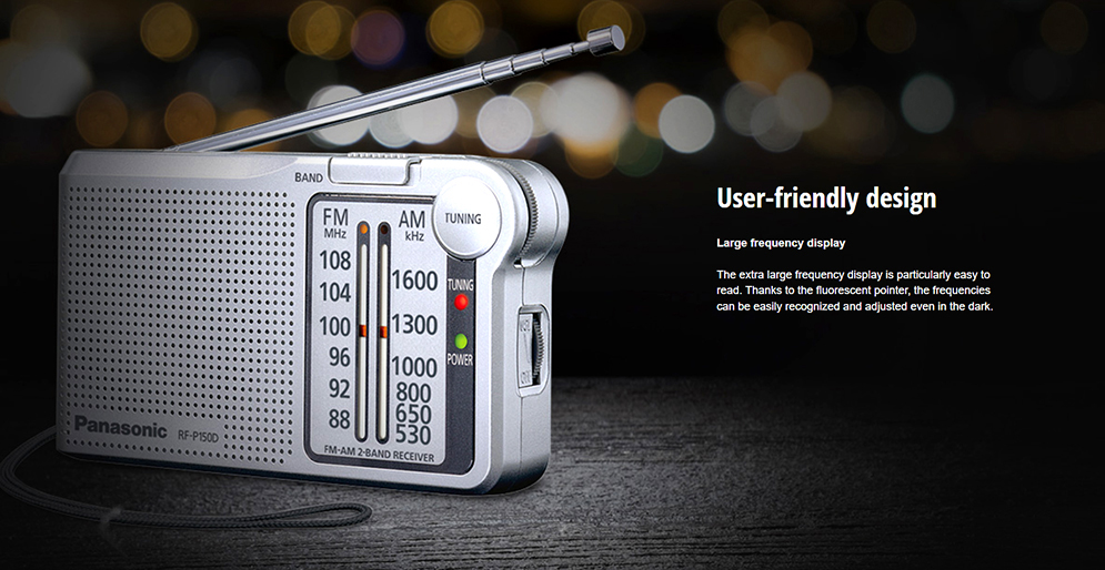 Picture of Panasonic RF-P150D Pocket FM/AM 2-Band Radio and Receiver