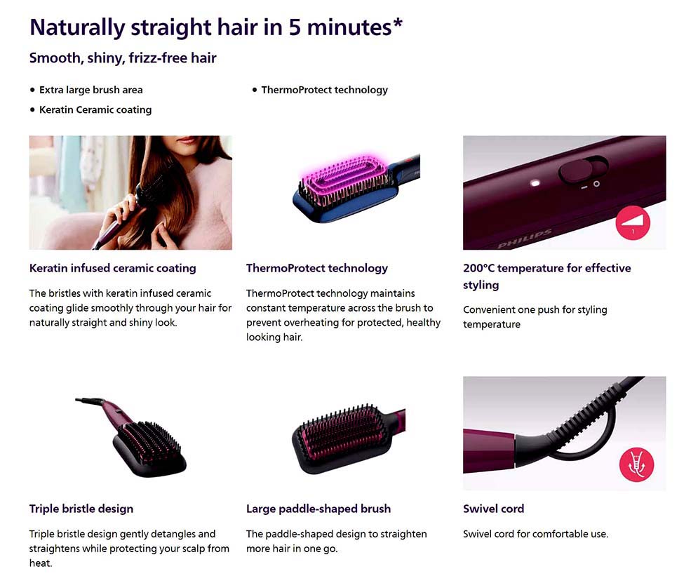 Picture of Philips BHH730/00 StyleCare Essential Heated Straightening Brush for Women