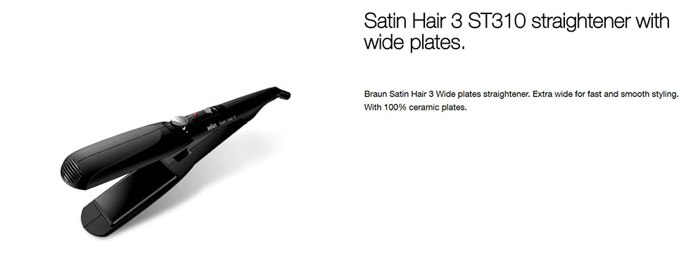 Picture of Braun ST310 Satin Hair 3 Straightener with Wide Plates for Women