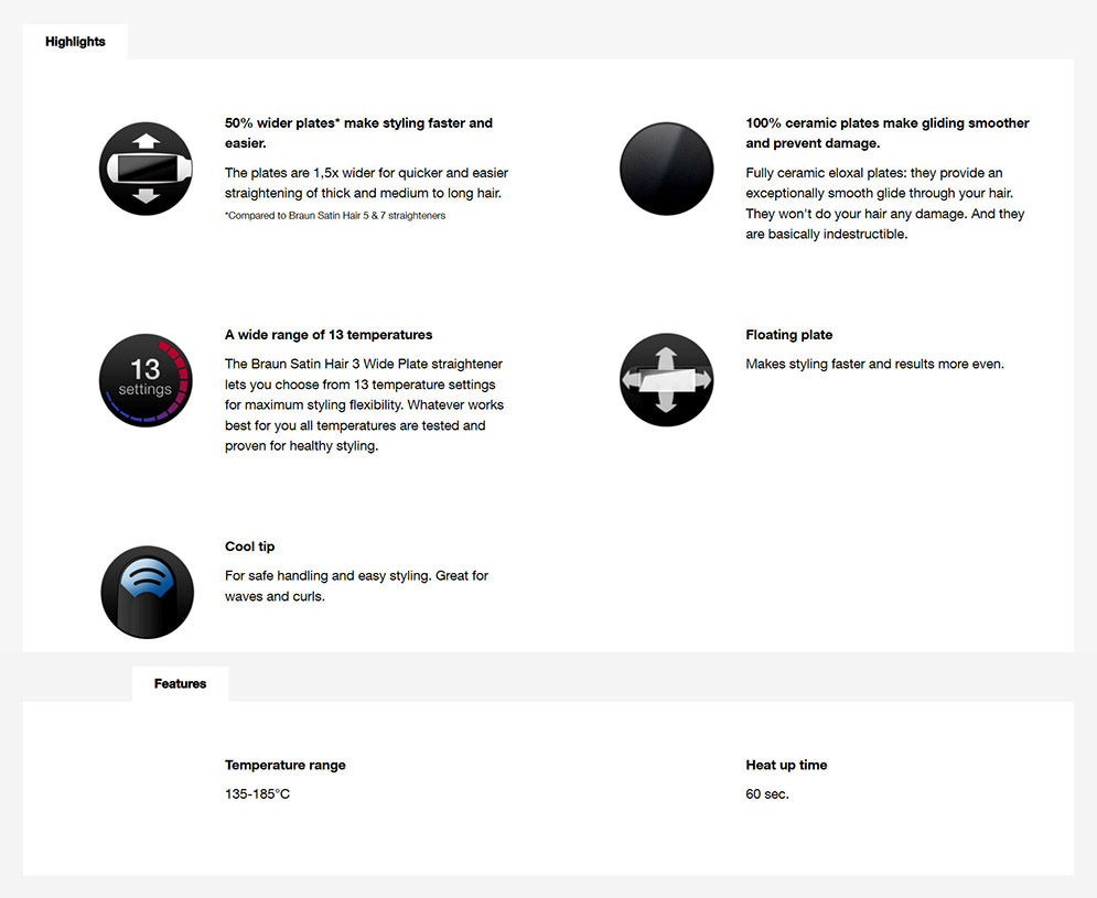 Picture of Braun ST310 Satin Hair 3 Straightener with Wide Plates for Women