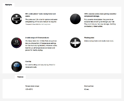 Picture of Braun ST310 Satin Hair 3 Straightener with Wide Plates for Women