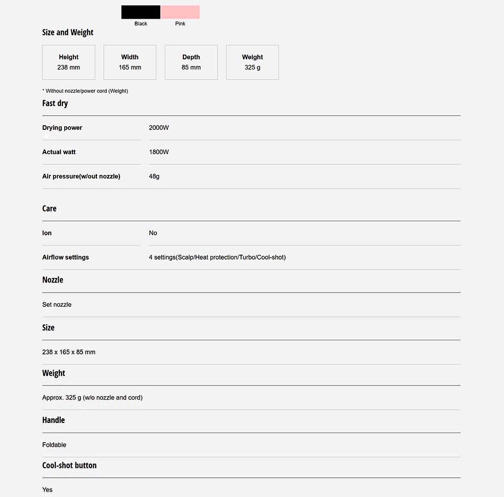 Picture of Panasonic EH-ND37 Compact Hair Dryer Fast Dry Series with Heat Damage Care for Women