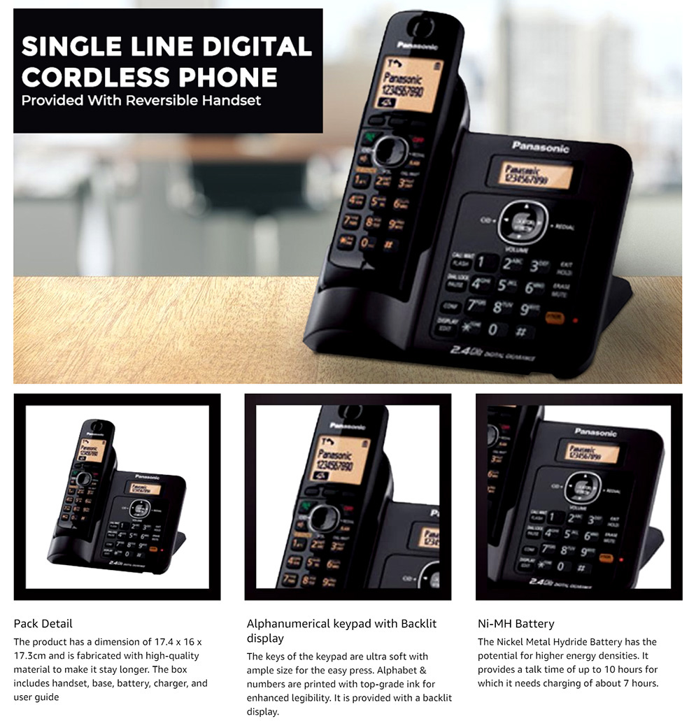 Picture of Panasonic KX-TG3811SX Single Line Digital Cordless Telephone