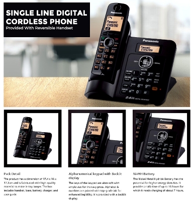 Picture of Panasonic KX-TG3811SX Single Line Digital Cordless Telephone
