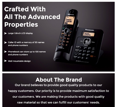 Picture of Panasonic KX-TG3811SX Single Line Digital Cordless Telephone