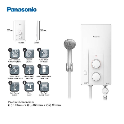 Picture of Panasonic DH-3RL1 Standard Series Instant Water Heater Home Shower Non-Jet Pump