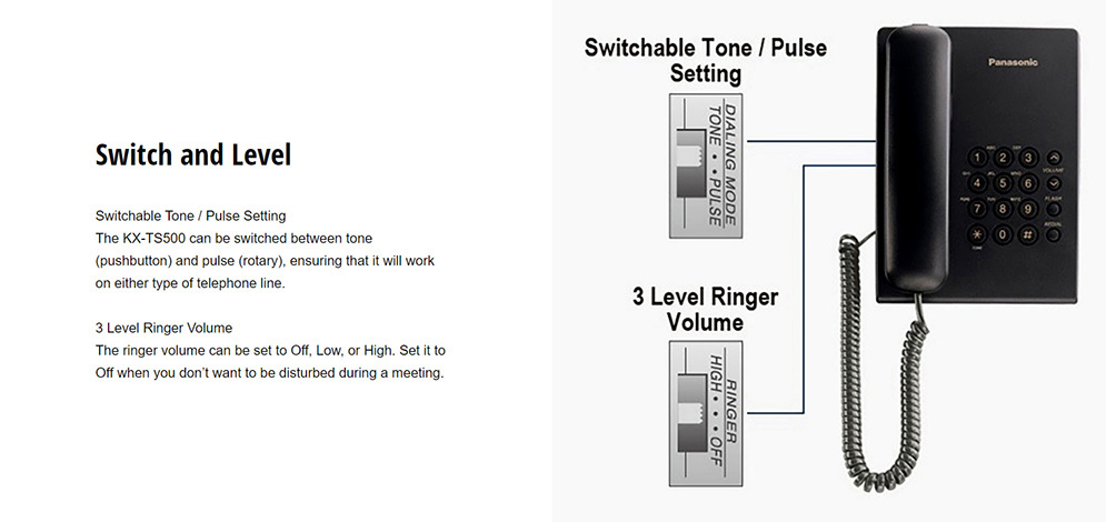 Picture of Panasonic KX-TS500MX Single Line Corded Telephone
