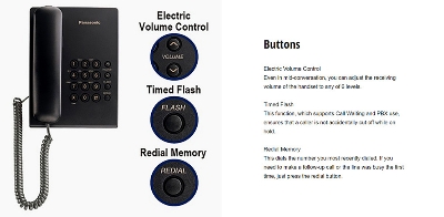 Picture of Panasonic KX-TS500MX Single Line Corded Telephone